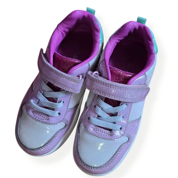 Carter's Size 11 Kids Sneakers in Pink, Off White And Green - Picture 3 of 6